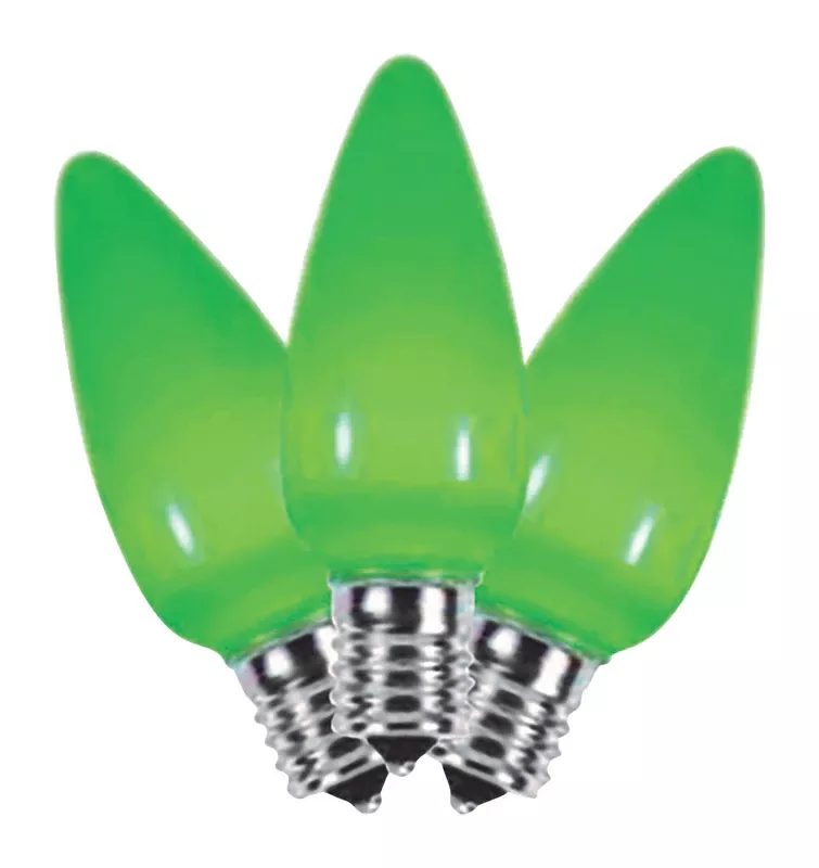 Led C9 Green Replacement Christmas Light Bulbs 25 Count
