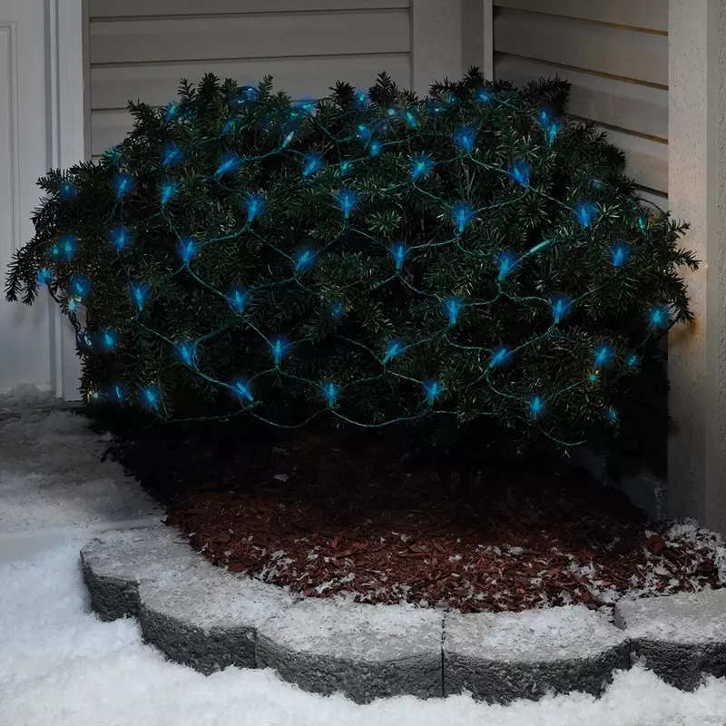 Led Mini Blue 100 Count Net Christmas Lights 6 Feet