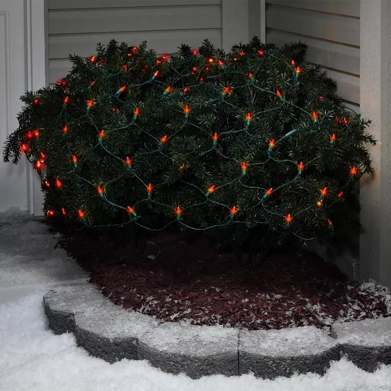 Led Mini Red 100 Count Net Christmas Lights 6 Feet