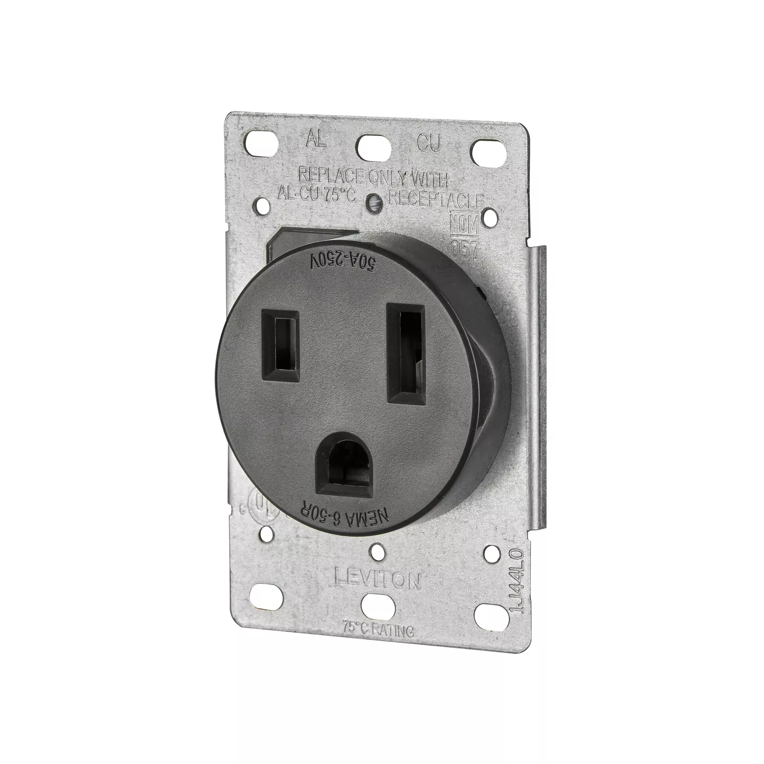 Leviton 50 Amps 250 V Duplex Black Outlet 6-50r 1 Pk