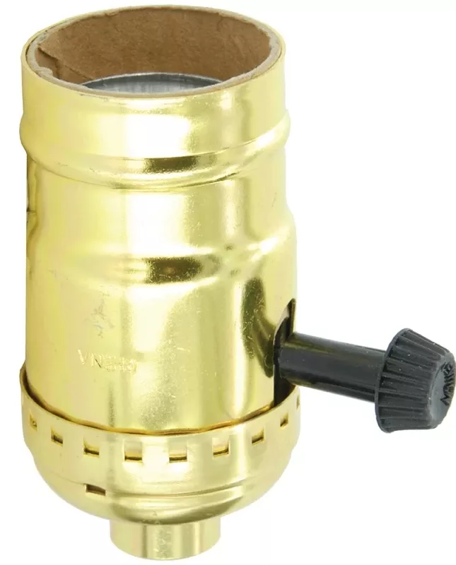 Leviton Metal Incandescent Medium Base Turn Knob Socket 1 Pk