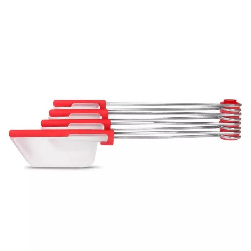Levoons Clear/red Polypropylene And Stainless Steel Measuring Spoon Set