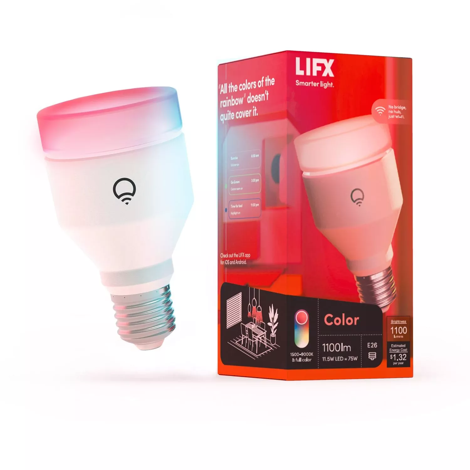 Lifx Smart Home A19 E26 (medium) Smart-enabled Led Bulb Color Changing 75 Watt Equivalence 1 Pk
