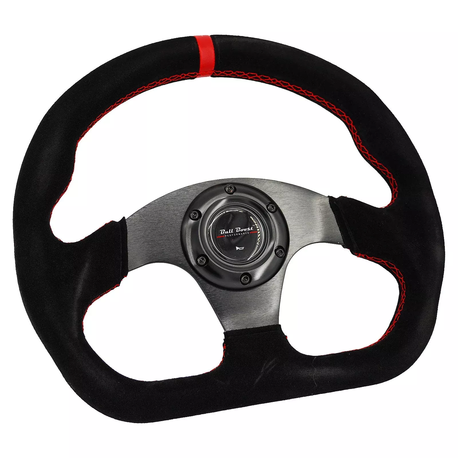 Lightweight Flat Racing Billet 6-Bolt Steering Wheel Black Alcantara Quadro