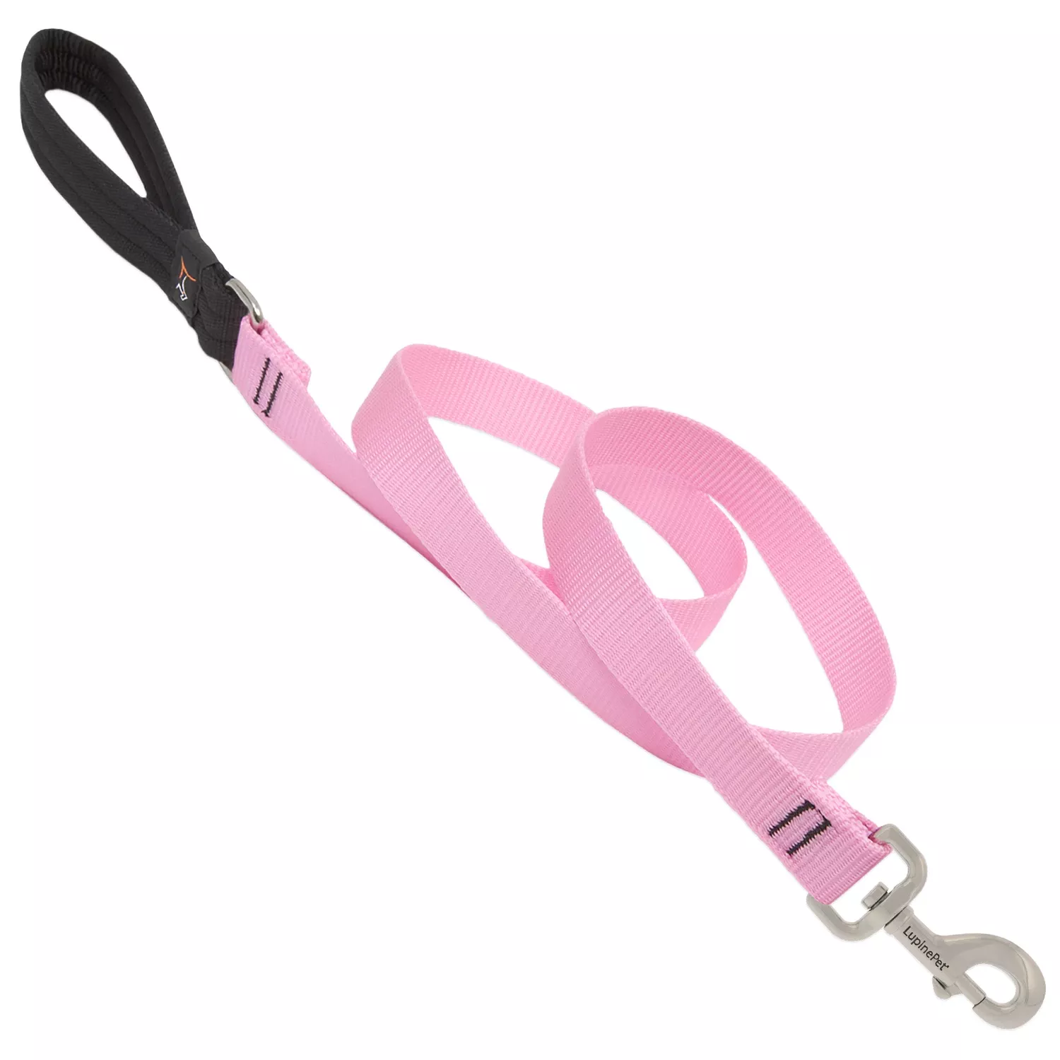 Lupine Pet Basic Solids Pink Nylon Dog Leash 6ft X 1in
