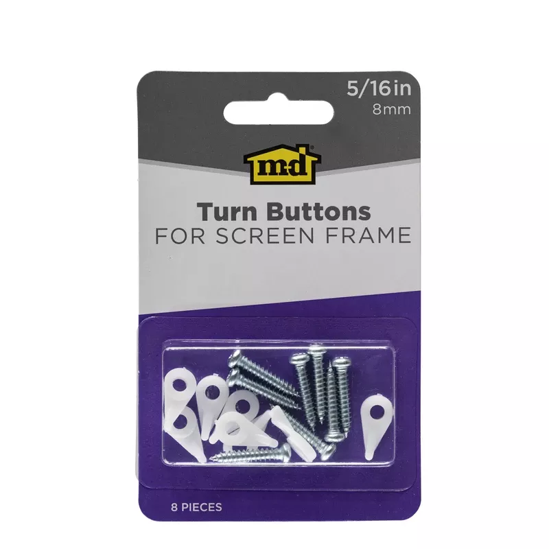 M-d Plastic Turn Button 8 Piece Set For 5/16" Frames