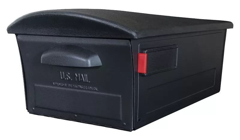 Mailsafe Post-mount Mailbox, Large, Locking, Black Plastic