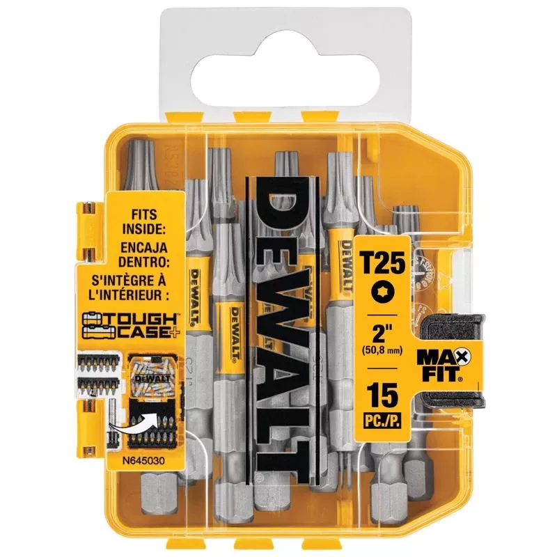 Max Fit Torx T-25 X 2 Inch Screwdriver Bit Set S2 Tool Steel 15 Pieces
