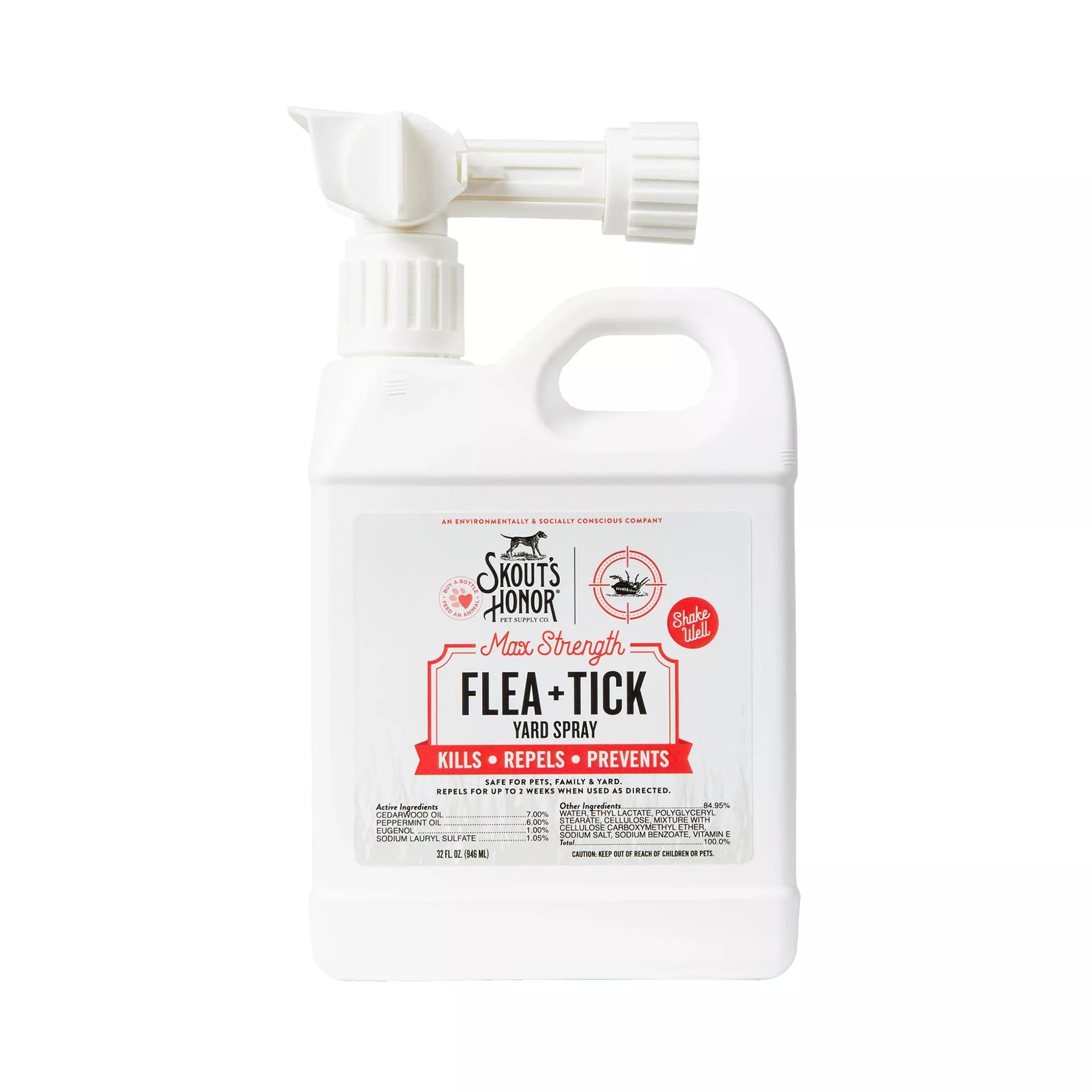 Max Strength Flea & Tick Hose End Yard Spray, 32 Ounces