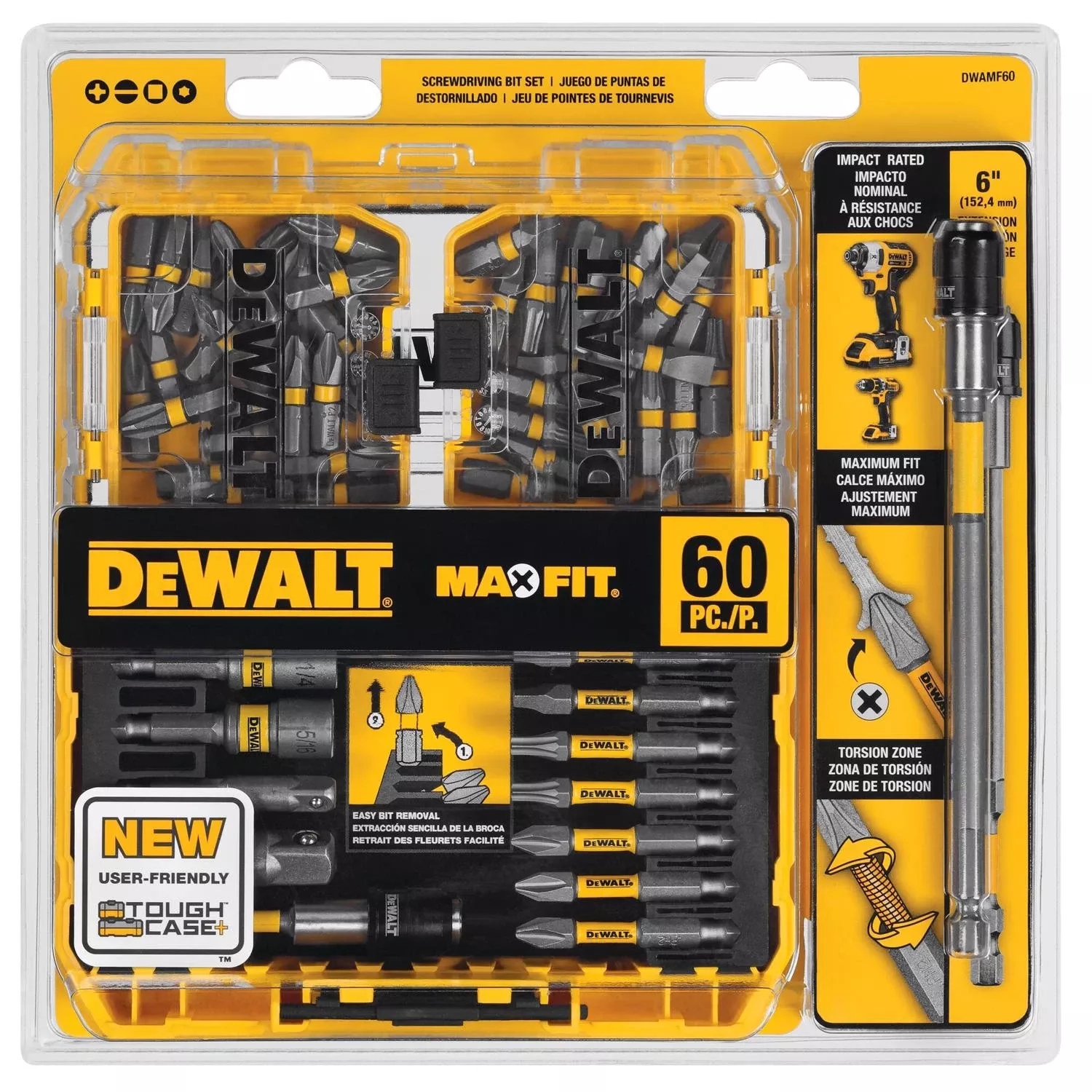 Maxfit 60-piece Steel Screwdriver Bit Set With Toughcase+ Storage System