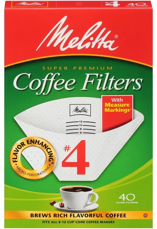 Melitta 12 Cups White Cone Coffee Filter 40 Pk