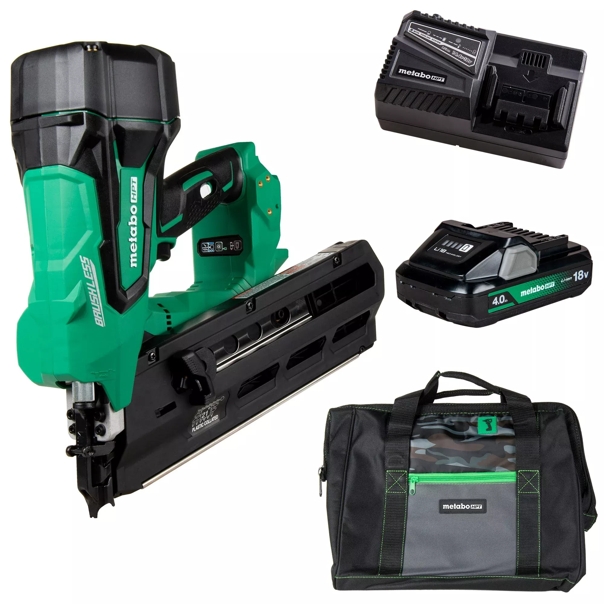 Metabo HPT NR1890DRSTM 18V MultiVolt™ Cordless 21 Degree 3-1/2″ Plastic Strip Framing Nailer
