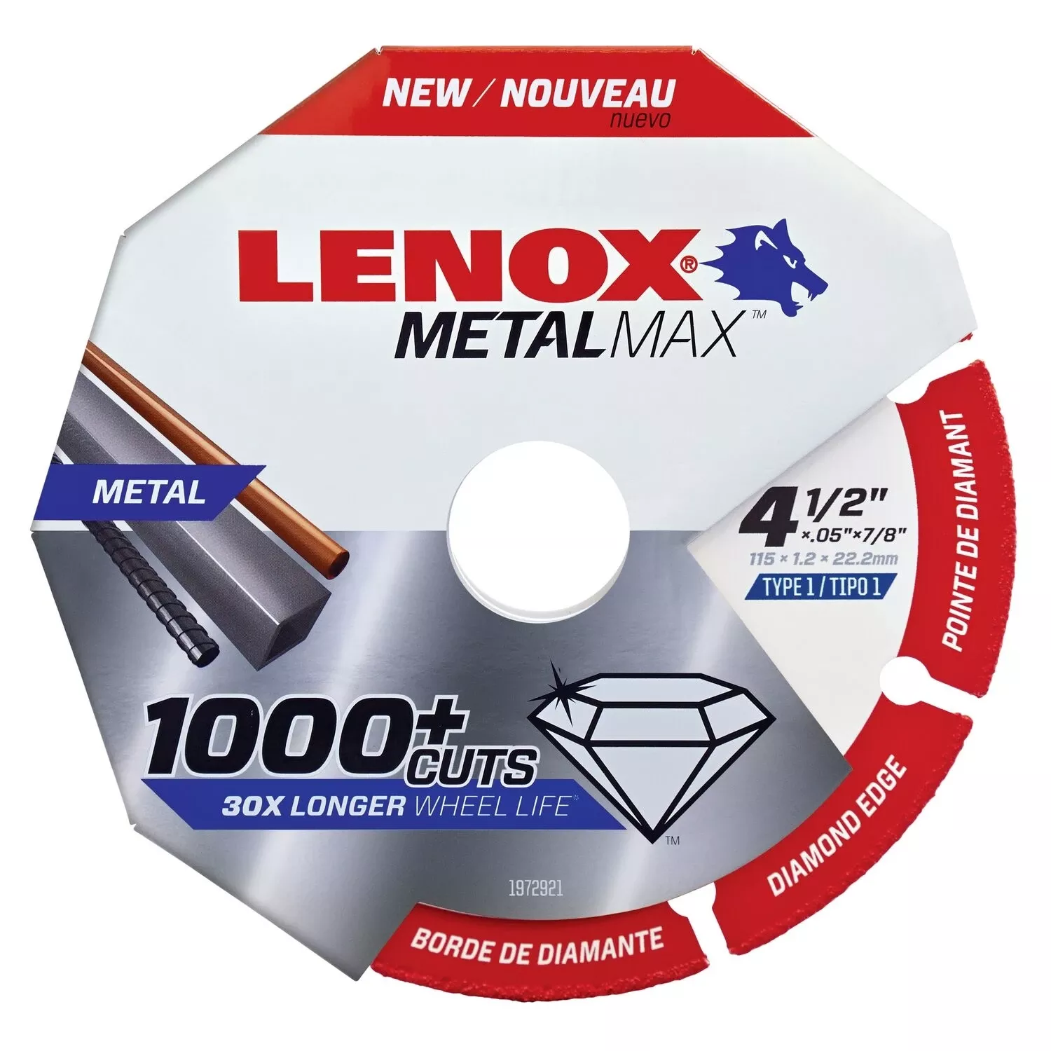 Metalmax Cut-off Wheel, Diamond Edge, 4-1/2 X 7/8 In.
