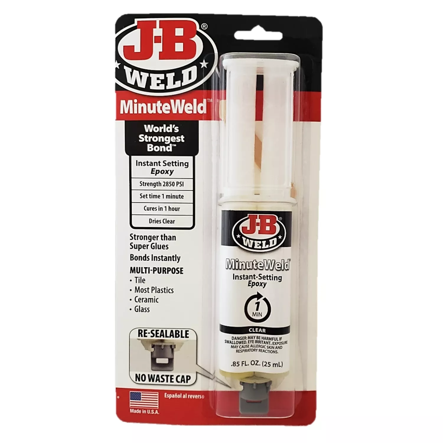 Minuteweld Epoxy Syringe, 25-ml.
