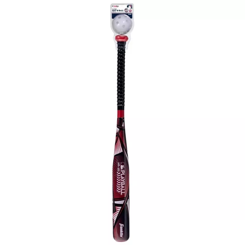 Mlb Red Plastic Ball And Bat Set, Carded Packaging