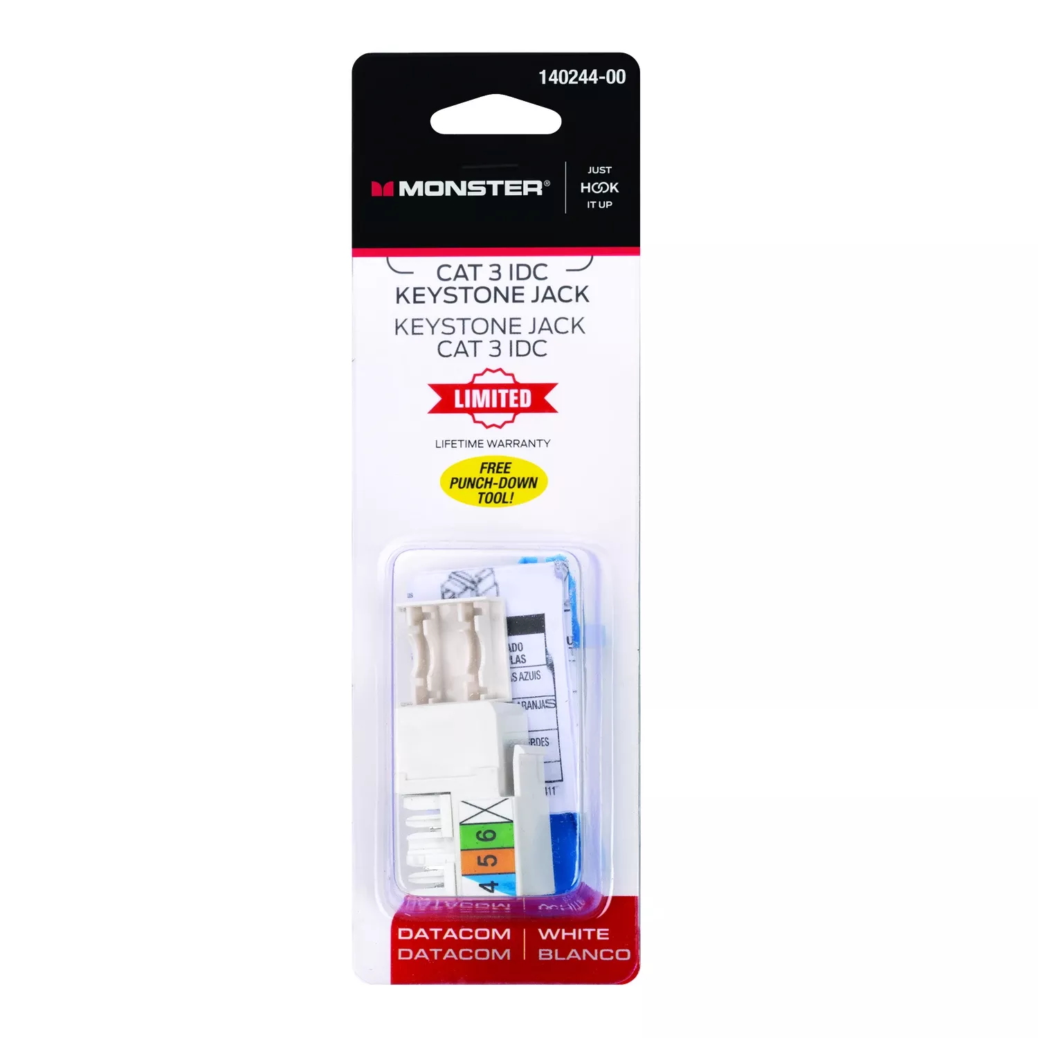 Monster Just Hook It Up Cat-3 Keystone Jack 1 Pk