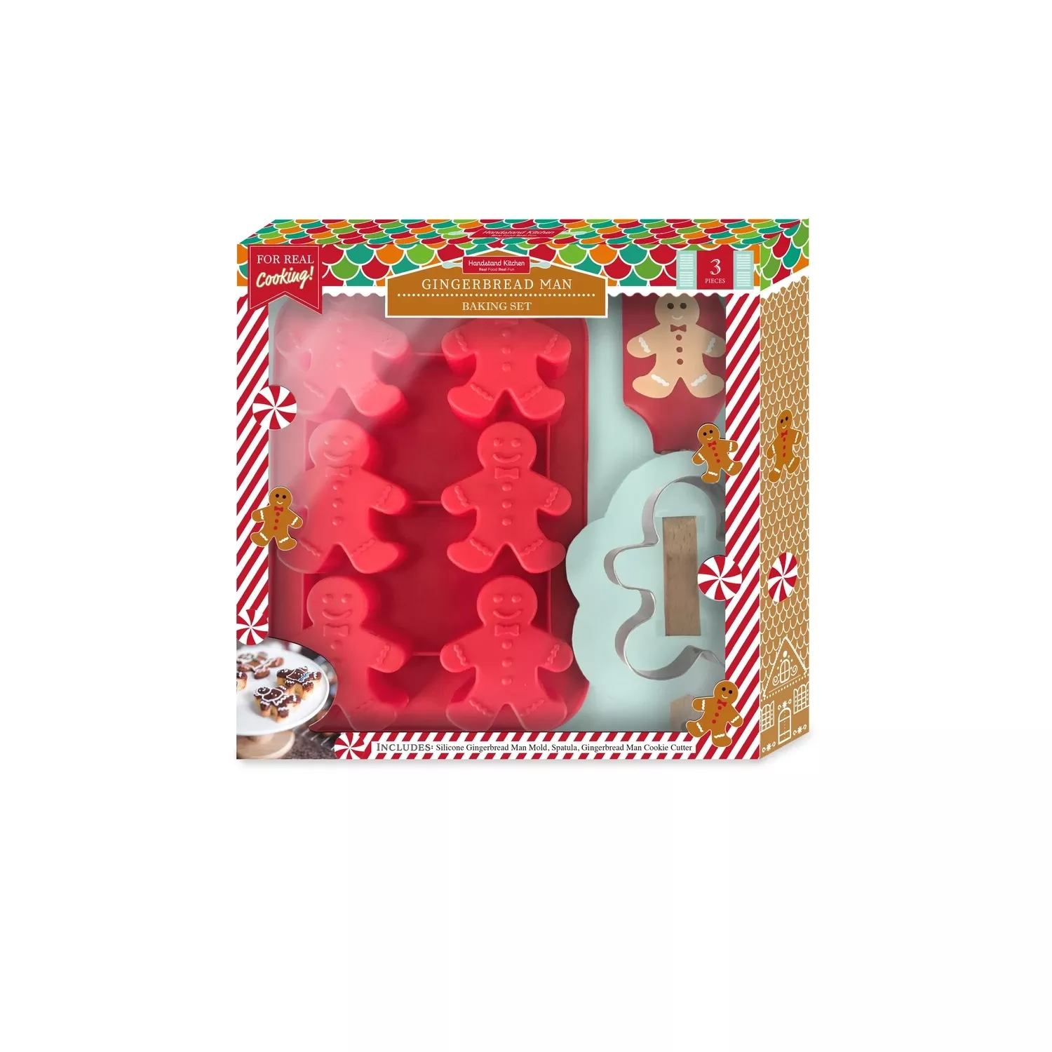 Multicolored Gingerbread Man Bake Set 3 Pieces