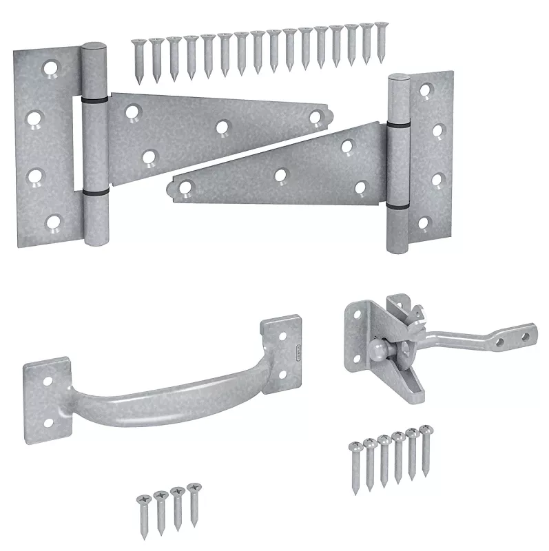 National Hardware Galvanized Silver Steel T-hinge Gate Kit 1 Pk