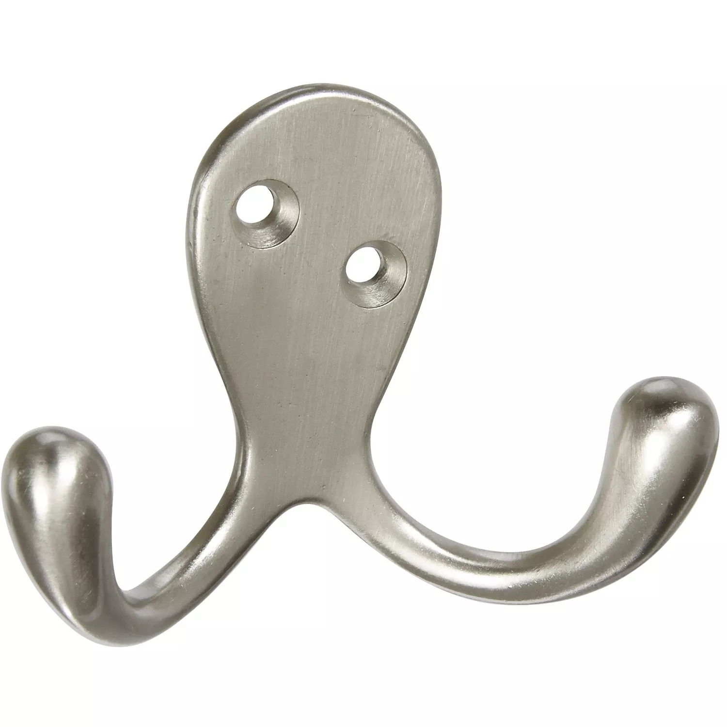National Hardware Medium Satin Nickel Silver Zinc 3 In. L Double Hook 1 Pk