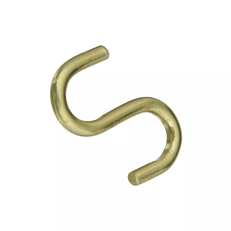 National Hardware Small Gold Solid Brass 1 In. L Open S-hook 1 Pk