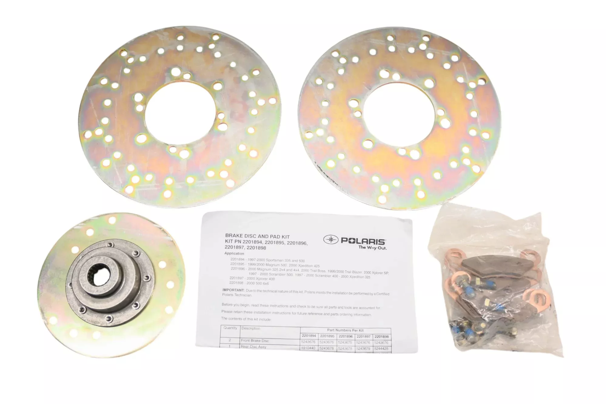 New OEM Polaris 2201894 Brake Disc & Pad Kit NOS
