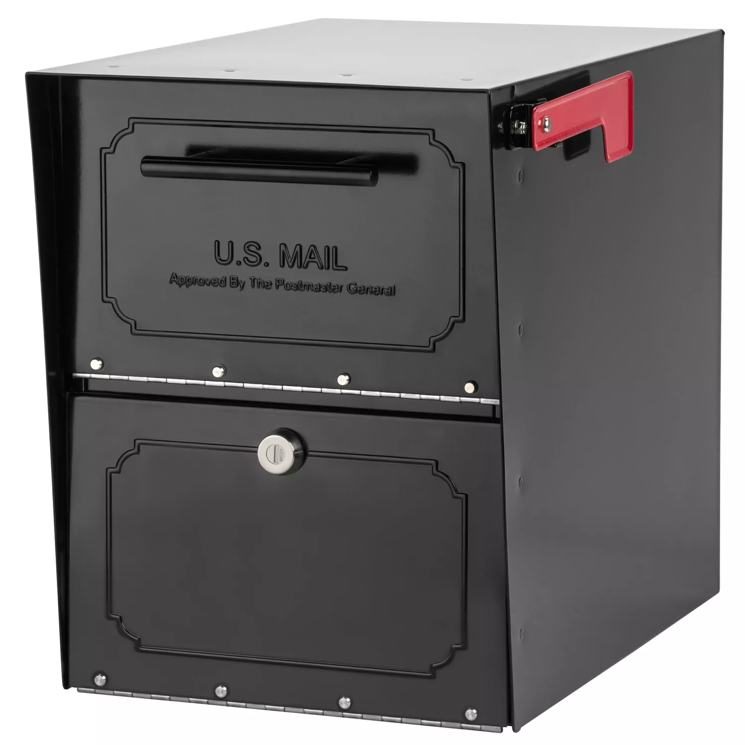 Oasis Classic Galvanized Steel Post Mount Black Mailbox 6200b-10
