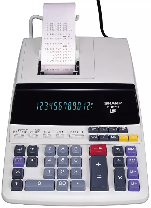 Off-white 12-digit Printing Calculator El1197piii With Fluorescent Display