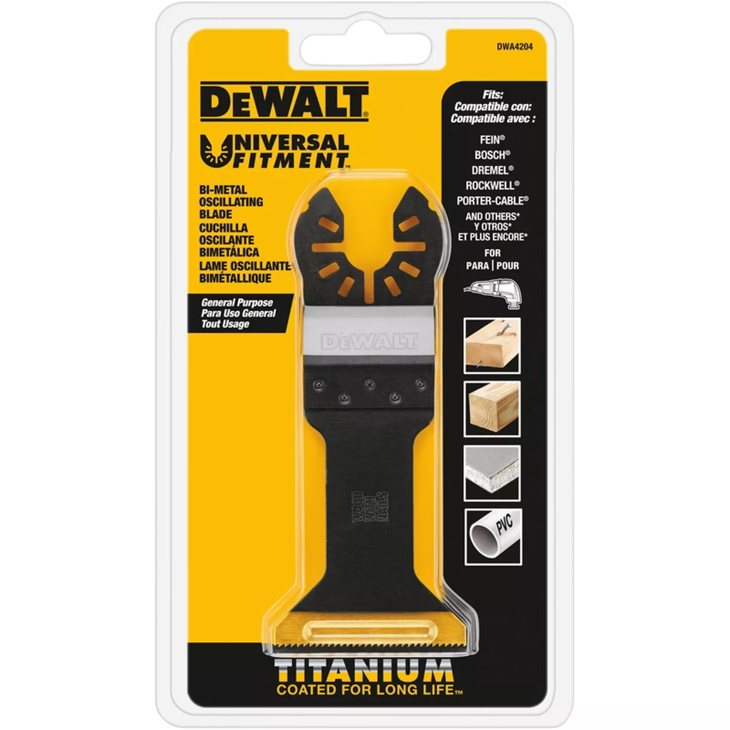 Oscillating Wood & Nail Cutting Blade, Wide, Titanium, Universal