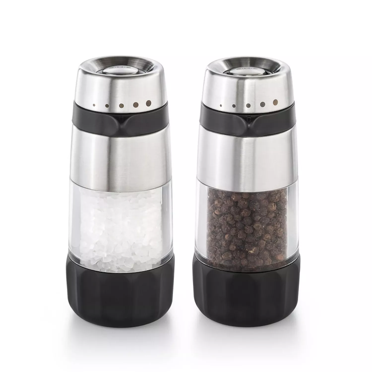 Oxo Good Grips Silver/clear Ceramic Salt And Pepper Grinder Set