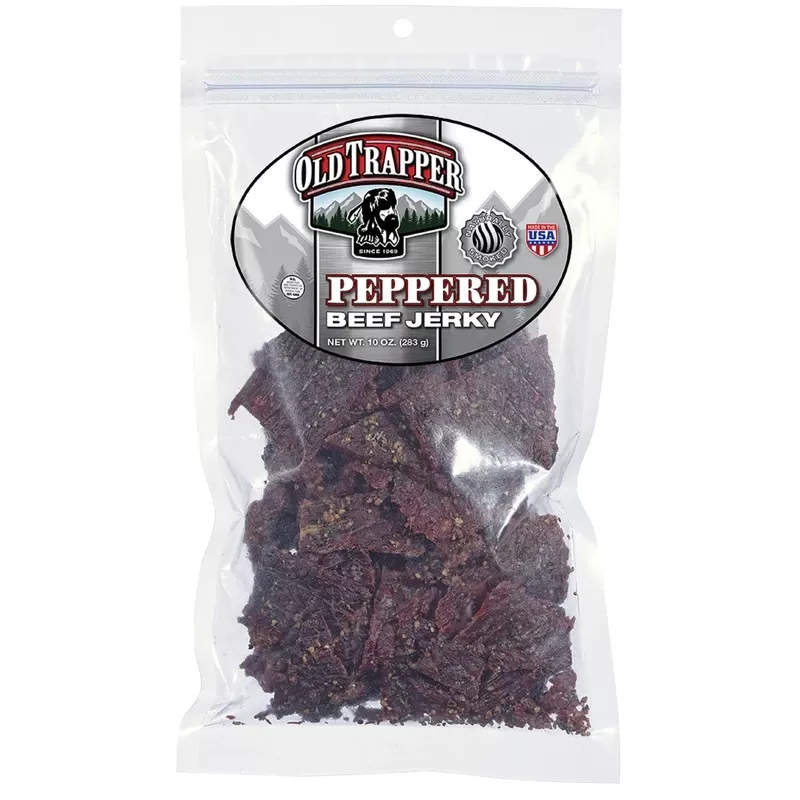 Peppered Beef Jerky 10 Ounce Bagged Snack