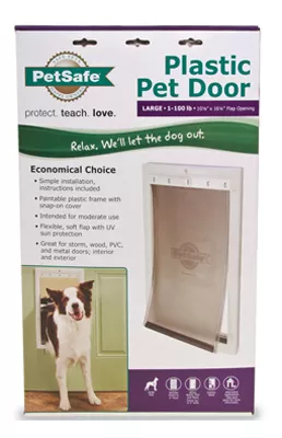 Pet Door, White Plastic, Large