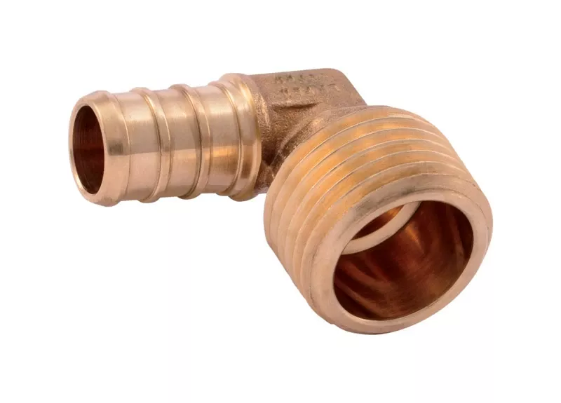 Pex Pipe Barb Adapter Elbow, 1/2 X 1/2 In. Mnpt