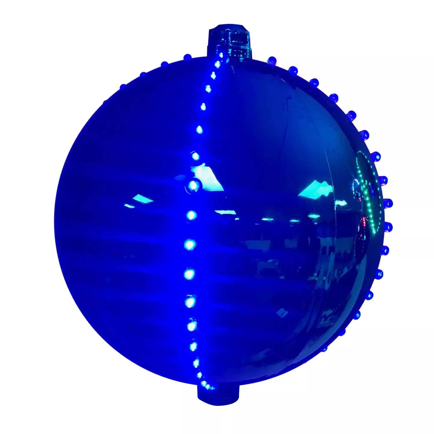 Platinum Led Blue Lighted Ornament 6 In. Hanging Decor With Multi Function
