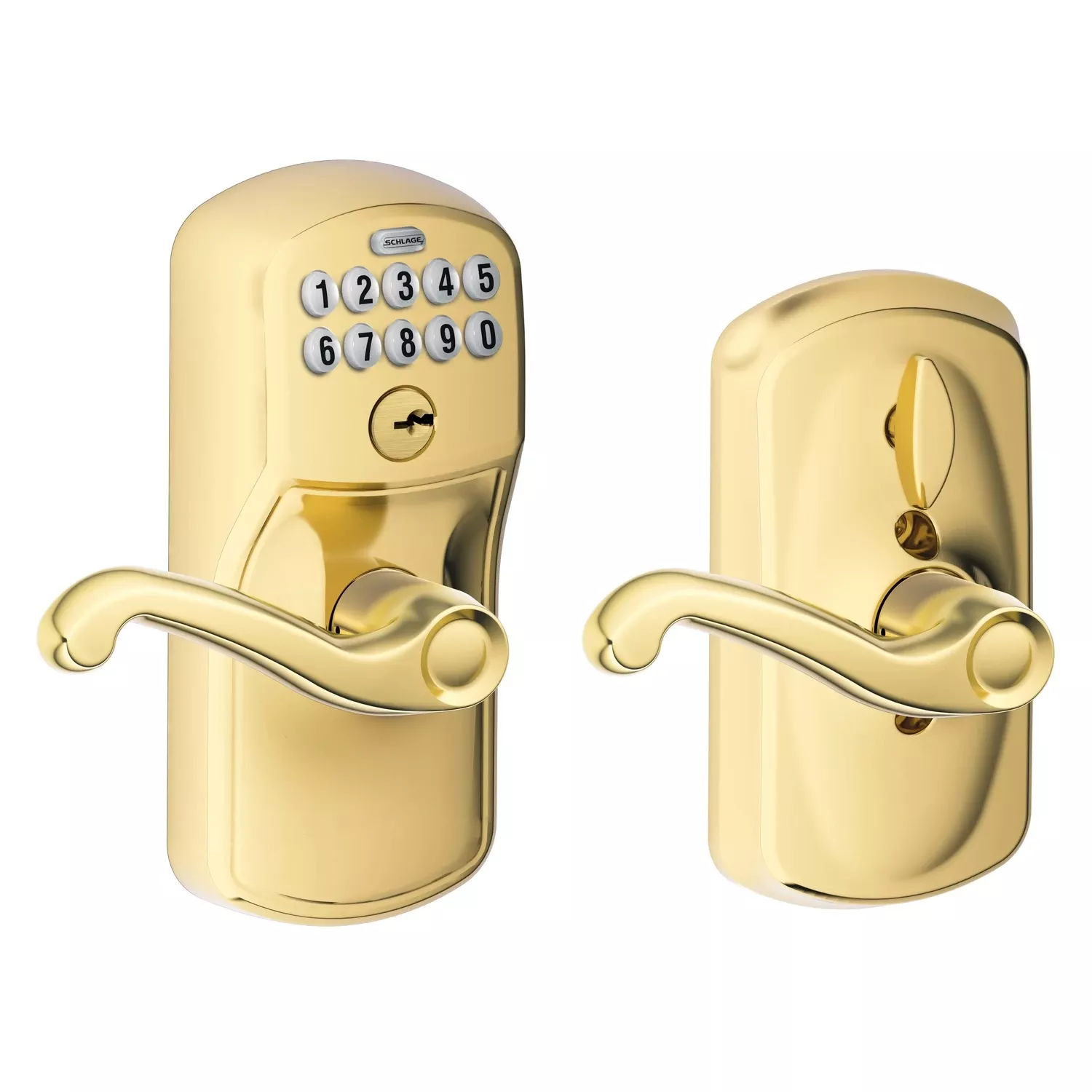 Plymouth Brass Keypad Entry Lockset With Flex Lock