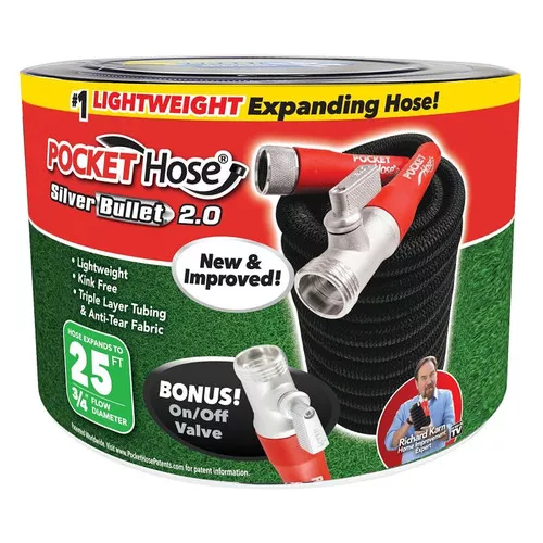 Pocket Hose- Silver Bullet 2.0-25' Hose- 3/4" Diameter