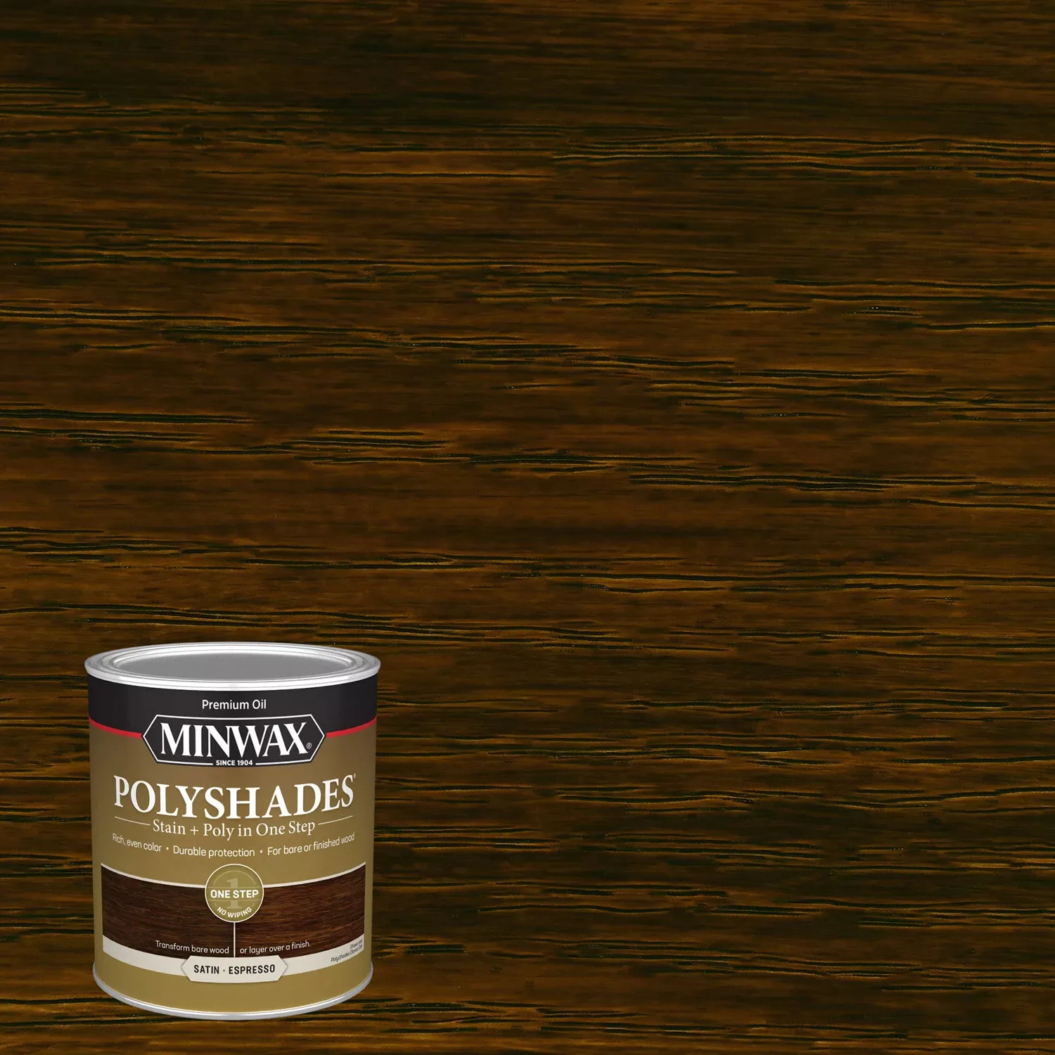 Polyshades 1 Step Stain & Polyurethane, Satin Espresso, Interior, Qt.