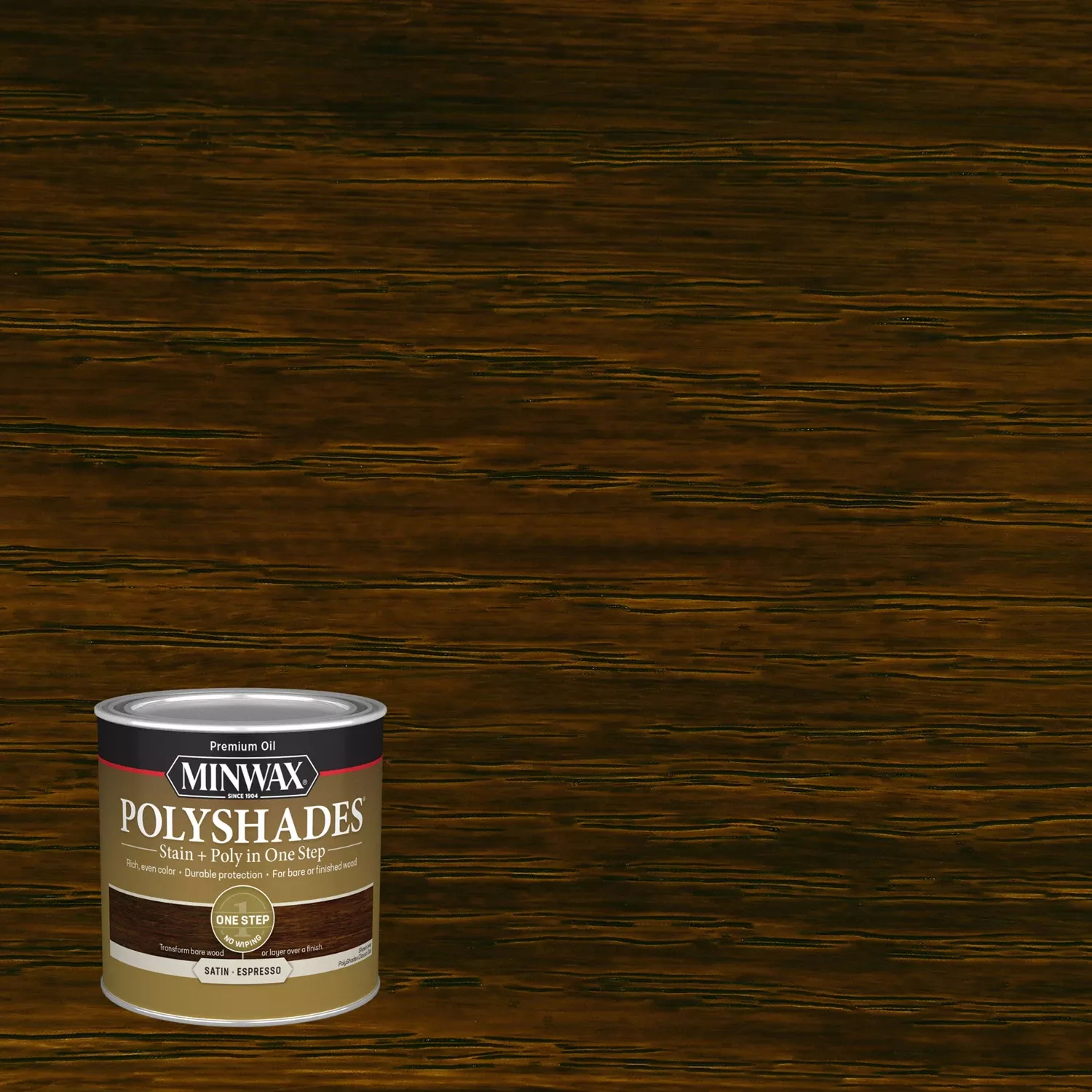 Polyshades Wood Finish + Polyurethane, Espresso Satin, 1/2 Pt.