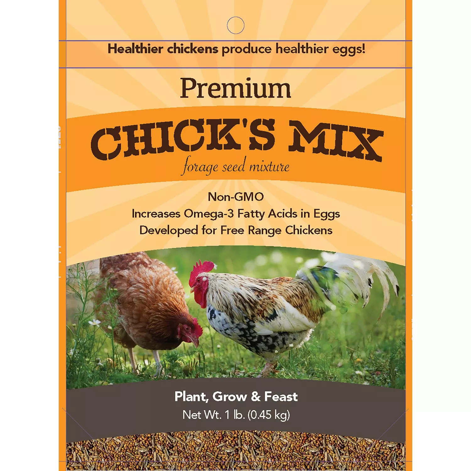 Premium Chick's Mix Grass Seed Mix, 1 Lbs., Covers 500 Sq. Ft.