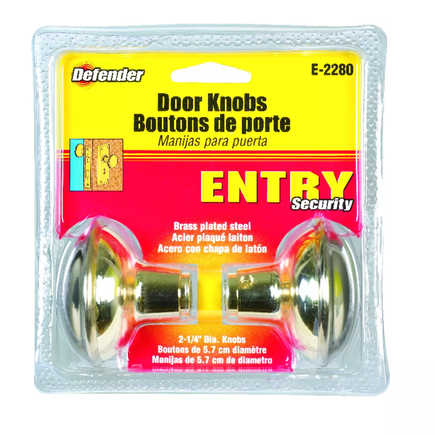 Prime-line Bright Brass Replacement Knobs Right Or Left Handed