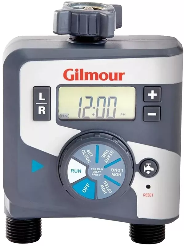 Programmable 2 Zone Water Timer With Lcd Display And Battery Backup
