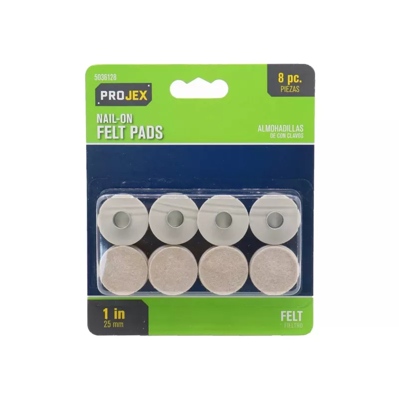 Projex Felt Protective Pad Brown Round 7/8 In. W 8 Pk