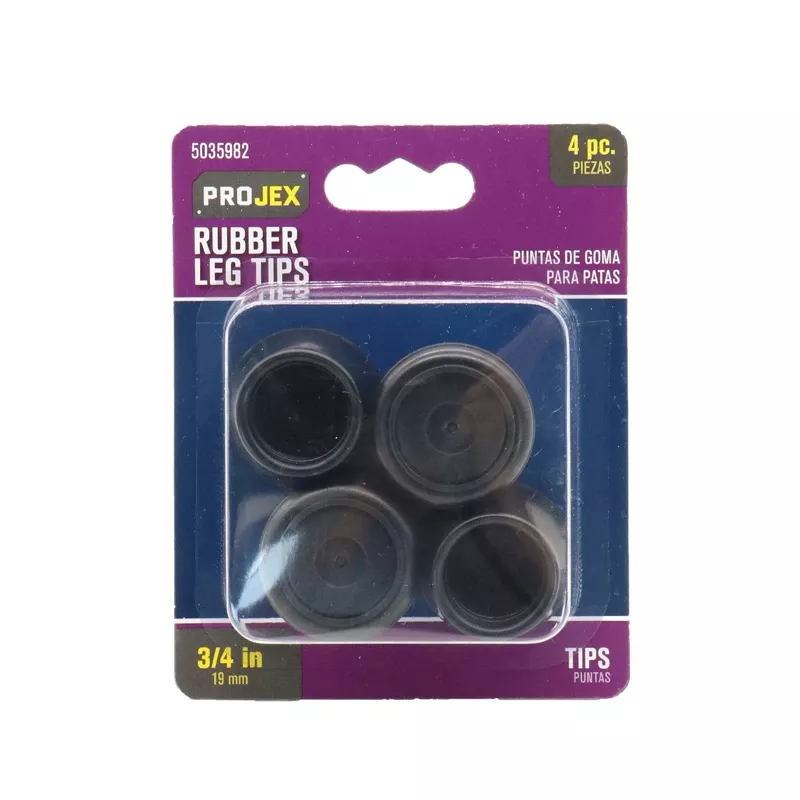 Projex Rubber Leg Tip Black Round 3/4 In. W 4 Pk