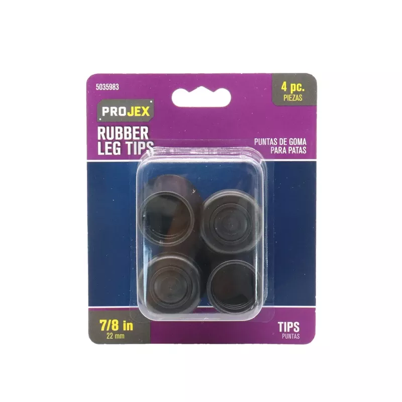 Projex Rubber Leg Tip Black Round 7/8 In. W 4 Pk