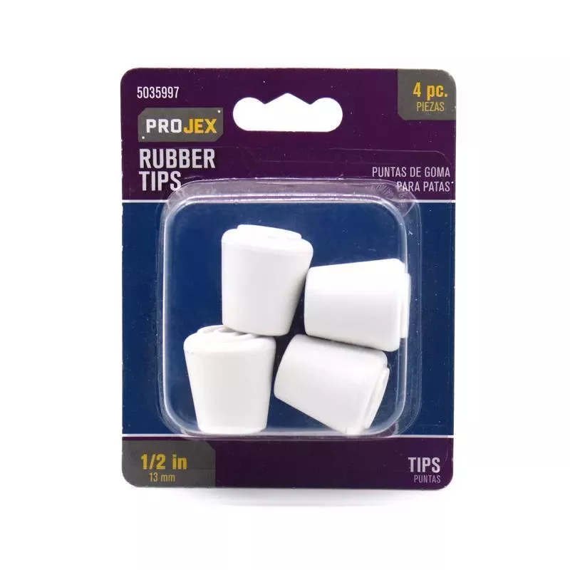 Projex Rubber Leg Tip White Round 1/2 In. W 4 Pk