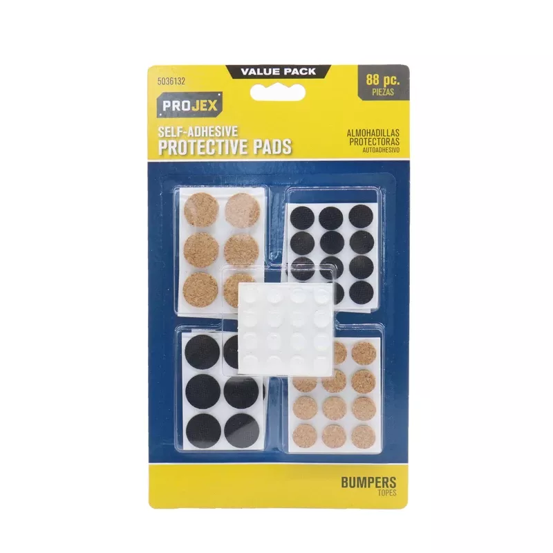 Projex Vinyl Self Adhesive Surface Pad Assorted Round 0 In. W 88 Pk