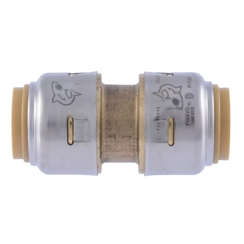 Push-to-connect Pipe Coupling, Lead Free, 1/2 X 1/2 In.