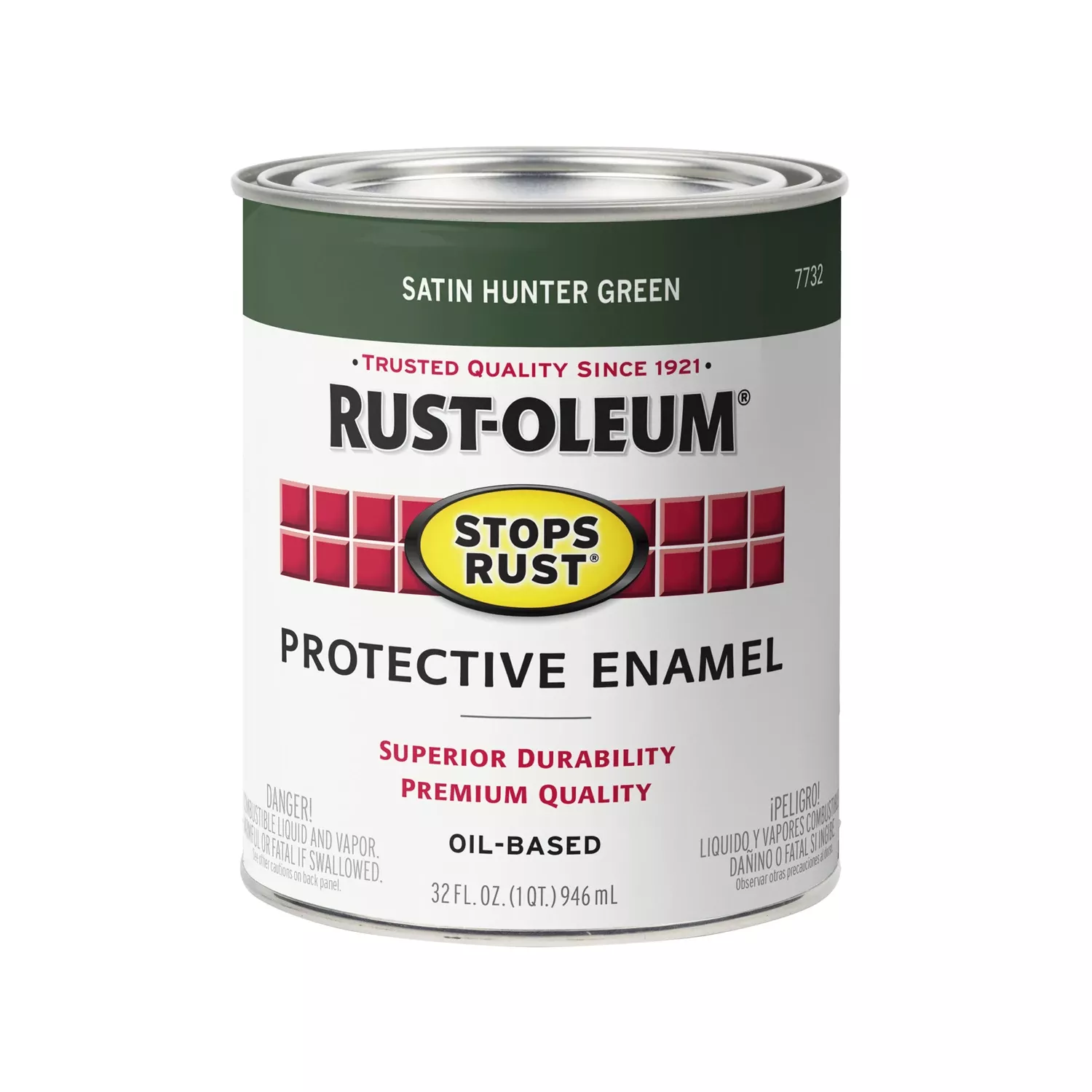 Qt. Hunter Green Satin Rust Preventative Brush-on Paint