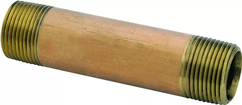 Red Brass Nipple, Lead Free, 3/4 X 3 In.