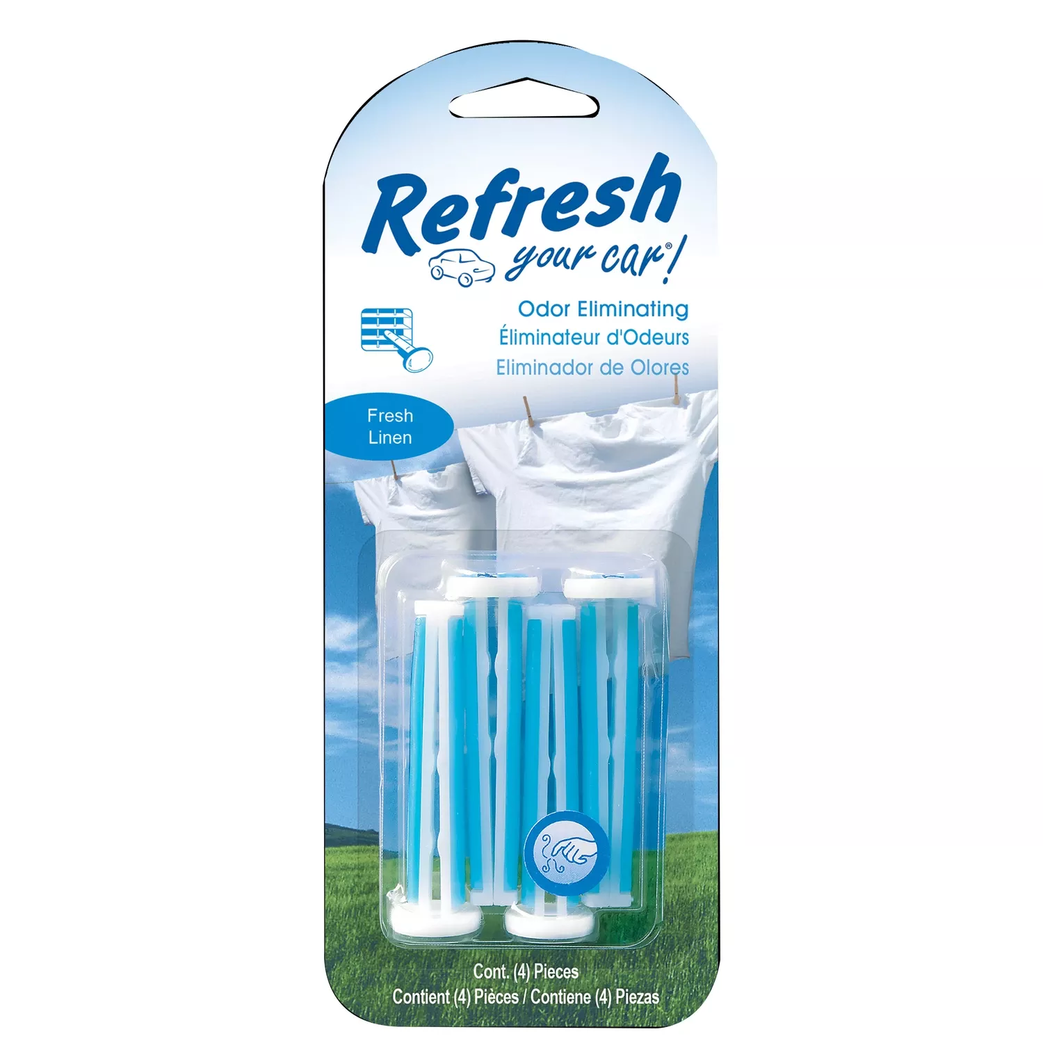 Refresh Your Car! Fresh Linen Cs Scent Car Vent Clip 0.7 Oz Solid