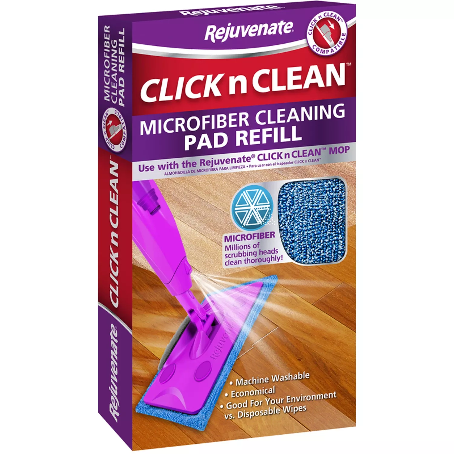 Rejuvenate Click N Clean 17 In. Cleaning Microfiber Mop Refill 1 Pk